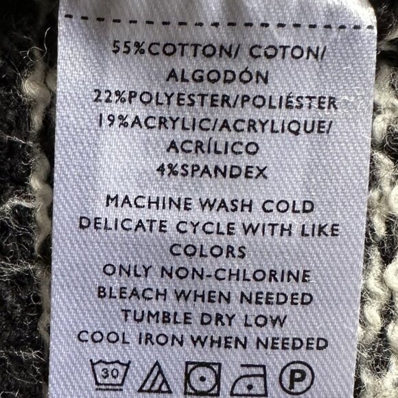 Loft | Fair Isle Half Zip Black & Tan Tunic Sweater Sz Medium - Picture 6 of 6